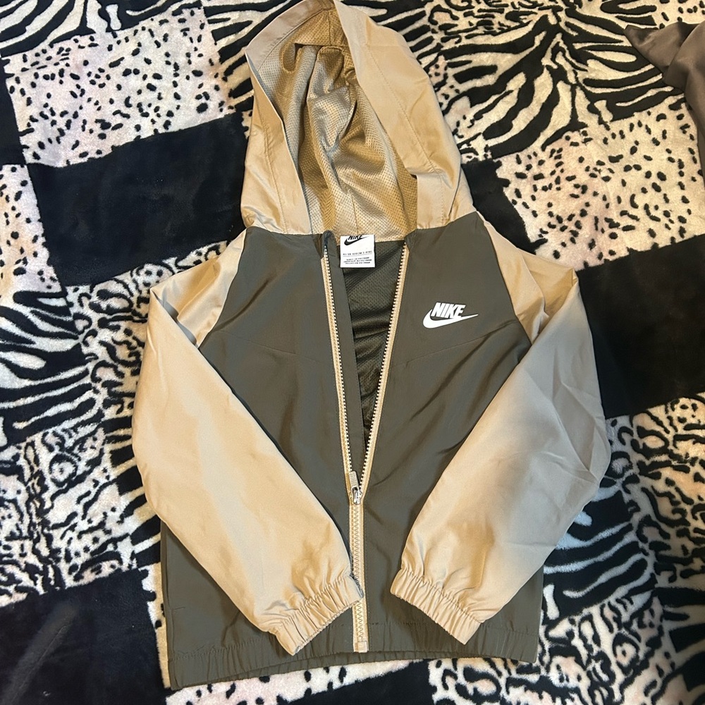 Nike Green and Tan Zip-Up Jacket